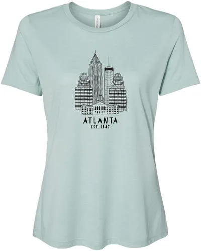 Miniatura 36 de Cute Women's Screen Printed Crew Neck Tee, Shirts With Sayings, Dusty Blue or Olive