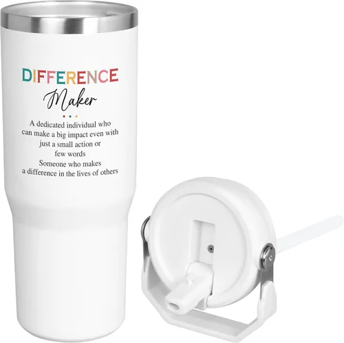 Miniatura 8 de AXIARA Regalos inspiradores para mujeres, vaso aislado de 40 onzas con popote y asa, regalos de aliento de agradecimiento para mujeres, amigas