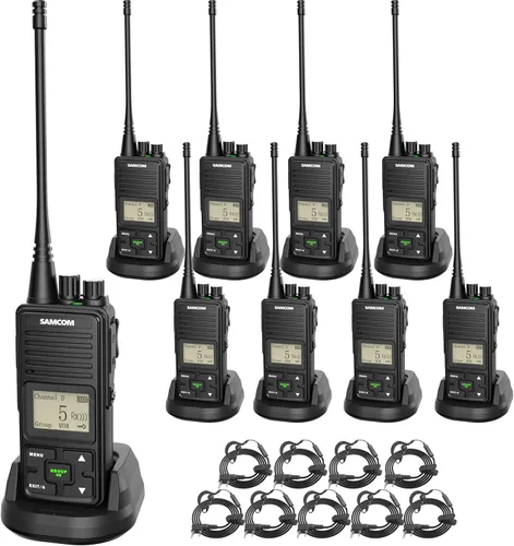 Miniatura 9 de SAMCOM FPCN10A Radios bidireccionales de largo alcance, 3000 mAh recargables de larga espera Walkie Talkies para adultos, radios comerciales