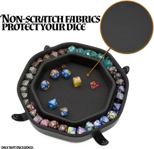 Miniatura 5 de CASEMATIX Bandeja de dados y estuche de almacenamiento de dados para hasta 115 dados RPG - Bandeja de dados para lanzar con broches magnéticos
