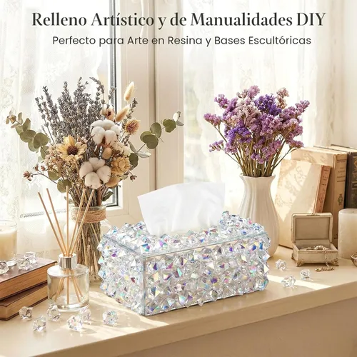 Miniatura 6 de DomeStar Hielo falso iridecente, 150 piezas de relleno de jarrón brillante, diamantes falsos, piedras preciosas transparentes, manualidades