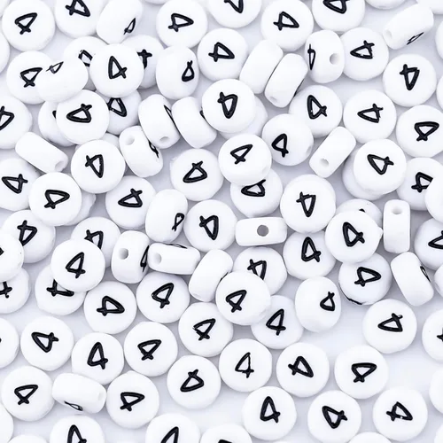 Miniatura 11 de 300 piezas de cuentas de número 0 redondas de 4x7mm, cuentas de número acrílico individual para hacer pulseras con dijes Redondo - 0