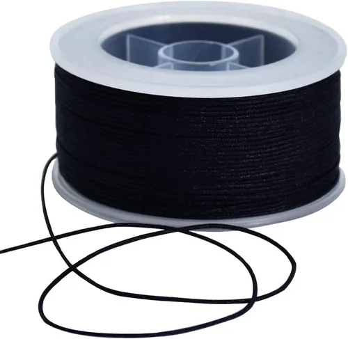 Miniatura 7 de TONIFUL 0.8mm x 70 yardas de cordón de nylon rojo satinado para hacer pulseras Joyería Cordón de macramé cola de ratón Cordón de collar a granel