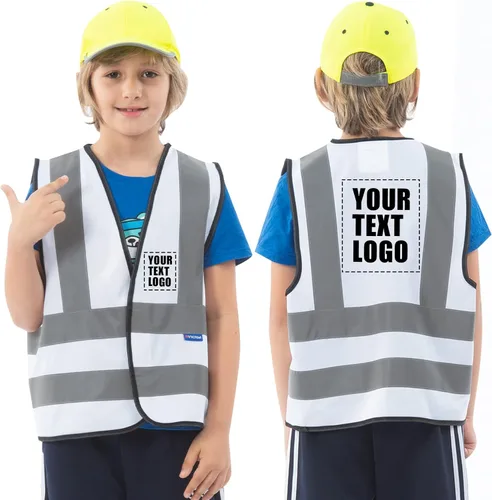 Miniatura 8 de AYKRM Chaleco de alta visibilidad para niños chaleco de seguridad reflectante de alta visibilidad Verde