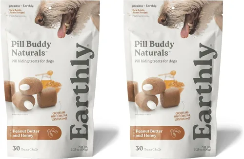 Miniatura 14 de Pill Buddy Naturals de Earthly - Golosinas para ocultar píldoras de pato (sin pollo) para perros - Bolsillo para píldoras de cualquier tamaño - 30