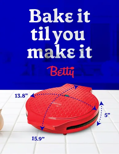 Miniatura 6 de Betty Crocker Máquina para hacer pizza de encimera, máquina para hacer pizza de 1440 vatios para el hogar, BC-2958CR (paquete de 2)