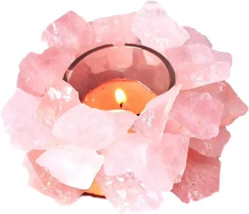 Miniatura 7 de Portavelas votivas de piedra áspera de cristal, candelita de cristal curativo, portavelas de cristal curativo, decoración del hogar, piedra de reiki