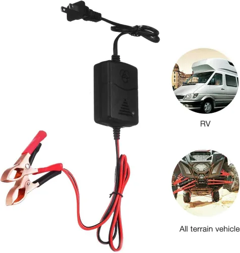 Miniatura 6 de Cargador de batería de coche 12V 1A, mantenedor de batería, cargador de goteo para barcos, motocicletas, vehículos todo terreno, cortadoras
