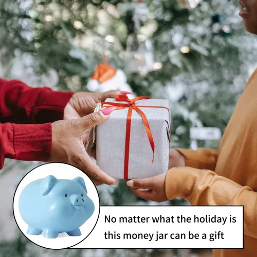 Miniatura 7 de Alcancía de cerdo de cerámica para niños, banco de dinero para adultos, Gilrs Alcancias de Dinero para adultos niños, banco de monedas, decoración