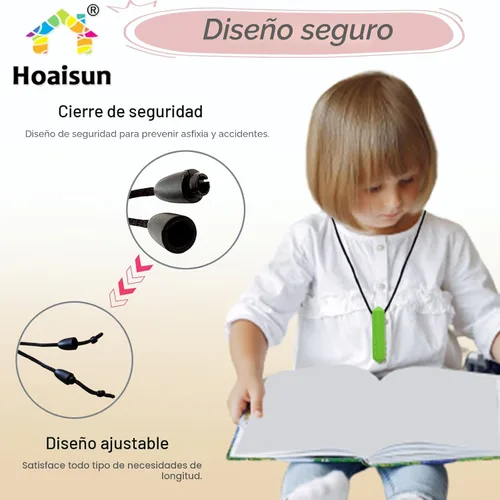 Miniatura 5 de Collares masticables para niños sensoriales, paquete de 6 collares masticables para niños sensoriales con autismo, TDAH, TEP, masticación