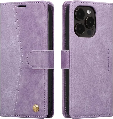 Miniatura 14 de QLTYPRI Funda para iPhone 13, funda de piel sintética con cierre magnético, soporte para tarjetas, función atril, a prueba de golpes, funda Azul