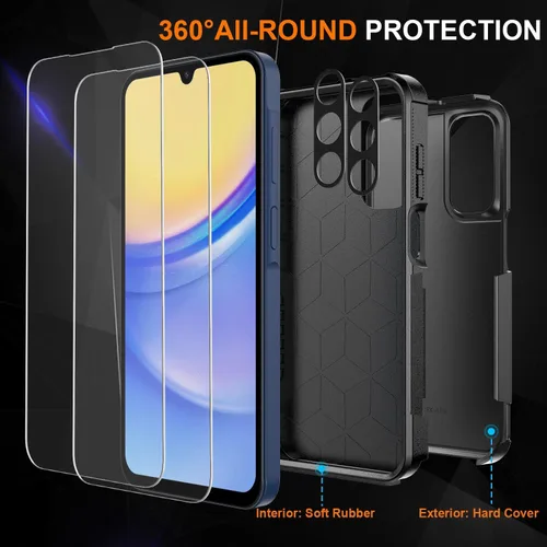 Miniatura 2 de Funda para teléfono Samsung Galaxy A15 5G, [protección contra caídas de grado militar de 15 pies]