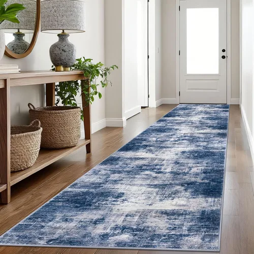 Miniatura 156 de IOHOUZE Alfombra pequeña abstracta de 2 x 3 pies, alfombra de entrada lavable para entrada interior, alfombras con respaldo de goma, alfombra gris