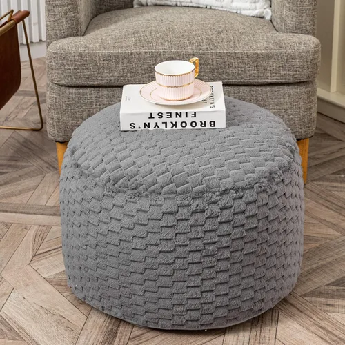 Miniatura 15 de Asuprui Puf Otomano Relleno Reposapiés Puf de Piso Reposapiés 20x12 Pulgadas Puf Redondo Asiento Puf Silla Saco de Frijoles de Piso Silla de Piso