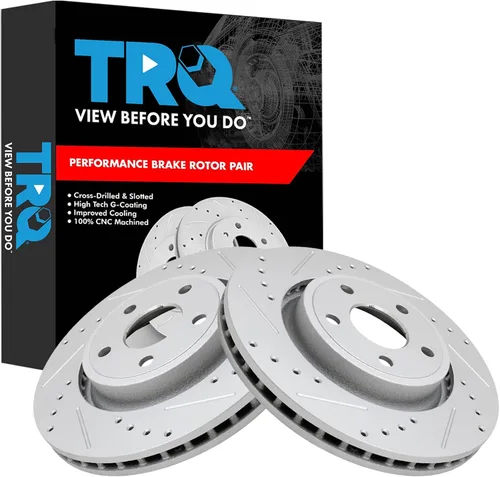 Miniatura 209 de TRQ Juego de rotores de freno de rendimiento trasero con revestimiento G premium compatible con Mazda 6 2014-2021