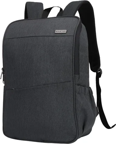 Miniatura 27 de MAXTOP Mochila para computadora portátil de viaje, mochilas de negocios con puerto de carga USB, resistente al agua, mochila para escuela y Negro