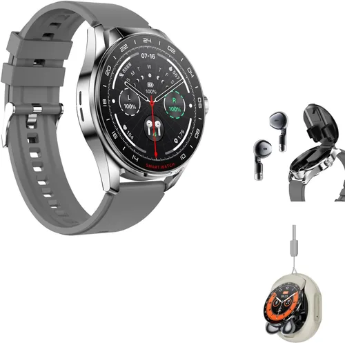 Miniatura 10 de Reloj inteligente D9 con auriculares incorporados de 1.46 pulgadas, llamadas Bluetooth, reloj 2 en 1, monitor de salud y fitness, monitor de sueño
