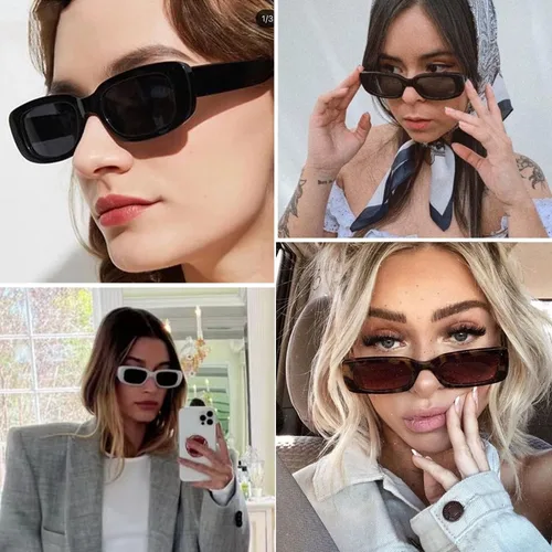 Miniatura 2 de kimorn Lentes de sol rectangulares para mujeres y hombres, modernos, retro, a la moda, gafas de sol vintage de los años 90, protección UV 400, marco
