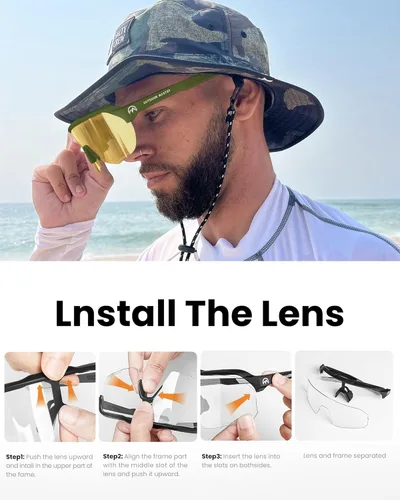 Miniatura 6 de OutdoorMaster Hawk - Lentes de sol deportivos HD para hombres, mujeres y jóvenes, UV400 TR90 para béisbol y correr