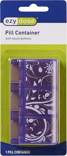 Miniatura 3 de Ezy Dose Pastillero de 3 compartimentos de tacto suave, planificador de medicamentos, caja organizadora de vitaminas, conveniente y fácil de usar