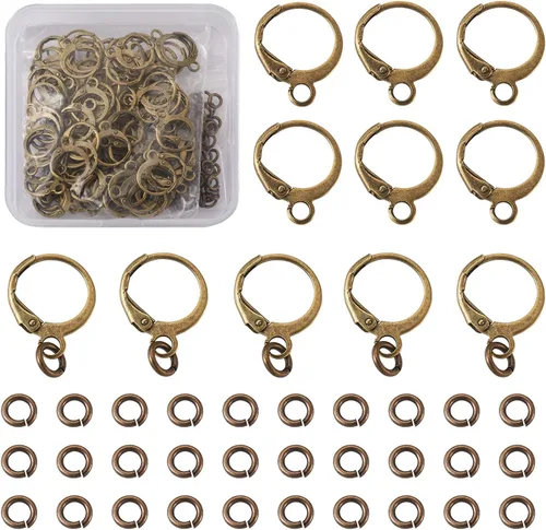 Miniatura 10 de Pendientes de aro Huggie de latón, Plástico Vidrio Metal Gema Plástico circón Vidrio Metal Piedra preciosa Circonita cúbica Latón