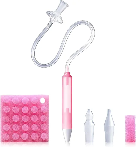 Miniatura 8 de Aspirador nasal para bebés con 25 filtros de higiene, puntas de silicona suave, pinzas de limpieza de nariz para bebés y niños pequeños Azul