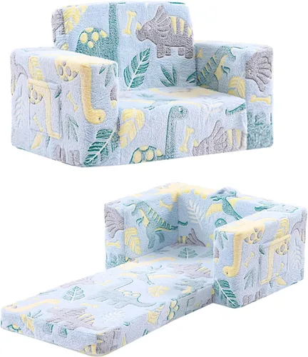 Miniatura 15 de Sofá para niños pequeños, silla para niños, sofá para niños con bolsillos laterales que brilla en la oscuridad, sillón para niños con funda