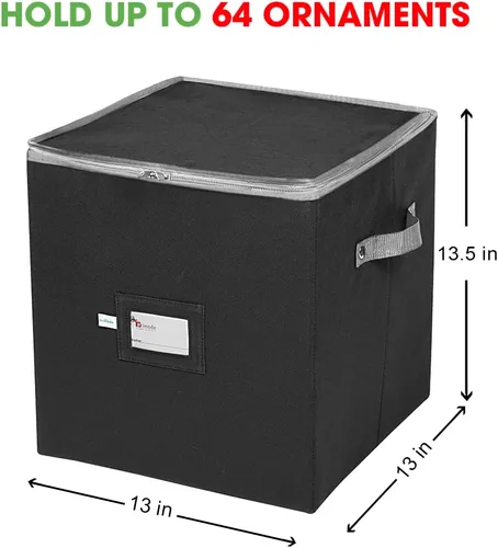 Miniatura 4 de Caja de almacenamiento para adornos navideños Primode, 4 bandejas individuales, contenedor de almacenamiento para adornos navideños, capacidad