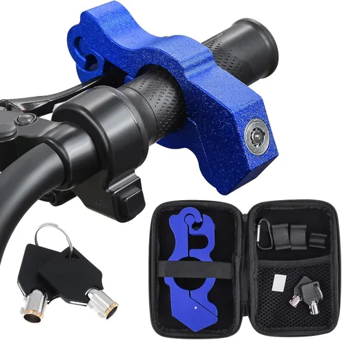 Miniatura 11 de Windance Cerradura de manillar de motocicleta, antirrobo, palanca de freno resistente, bloqueo de seguridad para ciclomotores, motocicleta, Negro