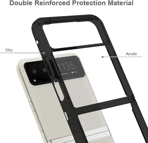 Miniatura 3 de Funda para Motorola Razr-2023: panel trasero transparente premium + cubierta de parachoques de TPU para Moto Razr 2023 (YKL negro)