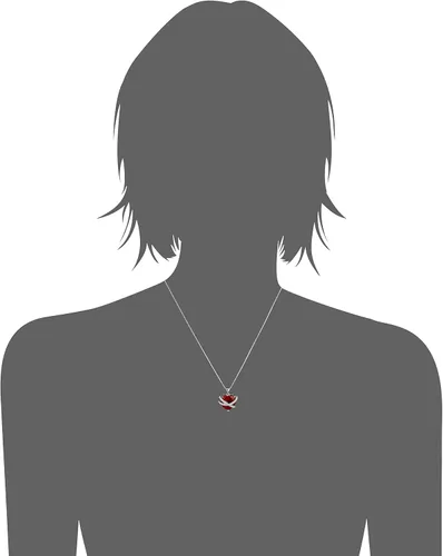 Miniatura 2 de Tienda Collection Sterling Silver Created Pink and White Sapphire Wrapped Heart Pendant Necklace