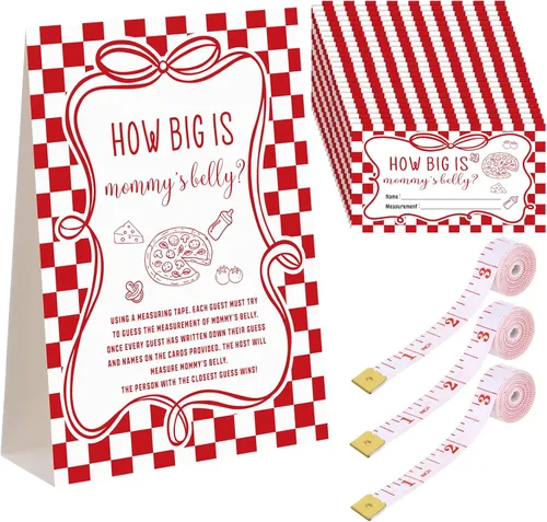 Miniatura 25 de Sinload Juego de 54 piezas de arco rosa para baby shower, coqueta rosa con lazo para medir el vientre, incluye el signo de vientre de mamá 50
