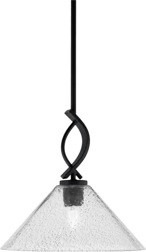 Miniatura 31 de Toltec Lighting Cavella Stem Colgado Mini colgante, acabado grafito, vidrio de muselina blanca de 4 pulgadas