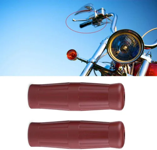 Miniatura 4 de Empuñaduras de motocicleta de estilo vintage, diseño de botella de coque de goma con patrón antideslizante, ajuste universal para manillares de 7/8