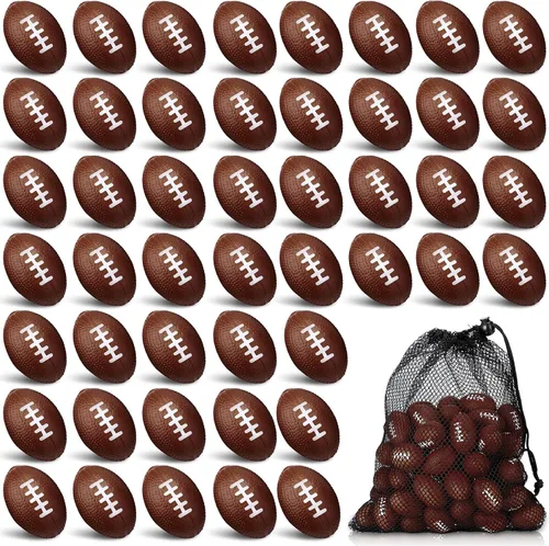 60 mini pelotas de fútbol antiestrés de 1.5 pulgadas, pequeñas bolas de espuma suave, recuerdos de fiesta deportiva a granel con bolsa de malla con