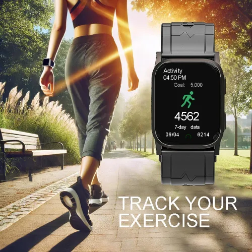 Miniatura 6 de Reloj inteligente AI Grey Metal BP, FDA 510 (k) autorizado, presión arterial con bolsa de aire, seguimiento mental, velocidad, oxígeno en sangre