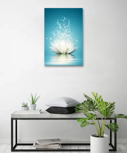 Miniatura 3 de Impresiones en lienzo para pared, imágenes de flores de loto, decoración de baño, pintura zen, spa, fotos, obras de arte enmarcadas para meditación