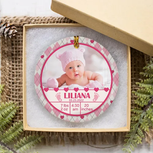 Miniatura 4 de Adorno de bebé de primera Navidad con foto personalizada, adorno de árbol de Navidad con foto personalizada, adorno de recuerdo de bebé, regalo