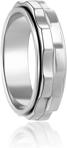 Anillos para la ansiedad para mujeres, anillo giratorio de acero inoxidable, dos engranajes, anillo de ansiedad de alto pulido para mujeres y