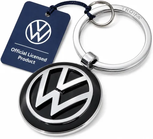 Troika Llavero VW Volkswagen KR16-05/VW - Llavero con logotipo VW - Llavero adicional - Metal fundido - Cromado - Plata, plateado, Moderno