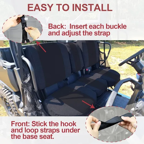 Miniatura 5 de StarknightMT UTV Defender Funda de asiento – Fundas de asiento impermeables a prueba de polvo compatibles con Can Am Defender DPS MAX 6X6 PRO Negro