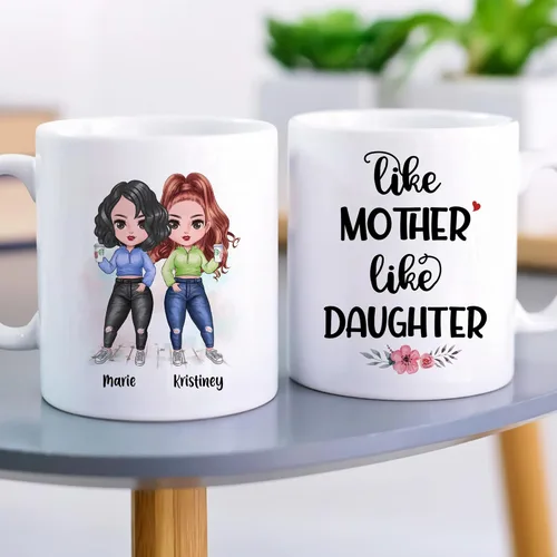 Miniatura 5 de Gossby Taza personalizada para madre y 1 hija, como madre como hija, regalos para madre, mejores tazas de café para madre, taza personalizada
