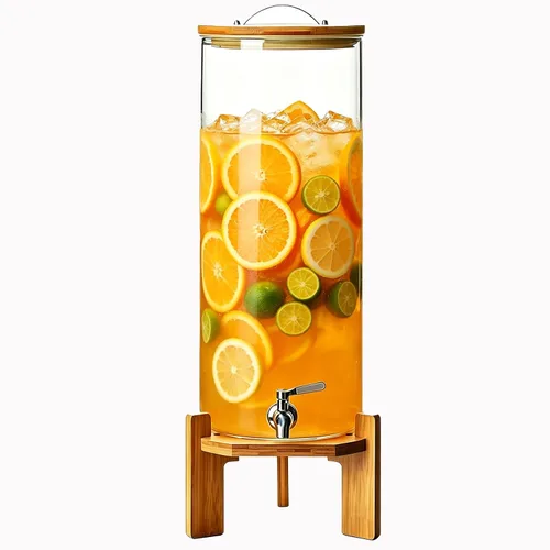 Miniatura 9 de Dispensador de bebidas, dispensador de bebidas de vidrio de 2.1 galones con soporte, dispensador de agua de vidrio con espita, dispensadores