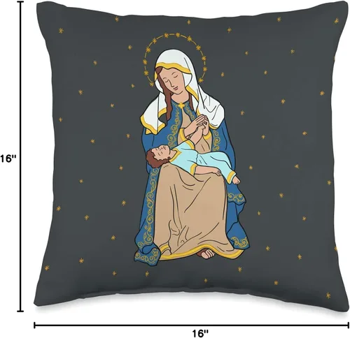 Miniatura 4 de Lady of Providence – Almohada de la Virgen de la Divina Providencia, 16 x 16, multicolor