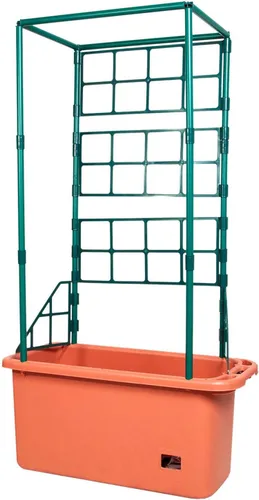 Hydrofarm GCTR 10 Gal Sistema de Cultivo de Jardín de Tomate con Torre de Enrejado de 4 Pies con Ruedas para Enredaderas, Flores y Jardines de
