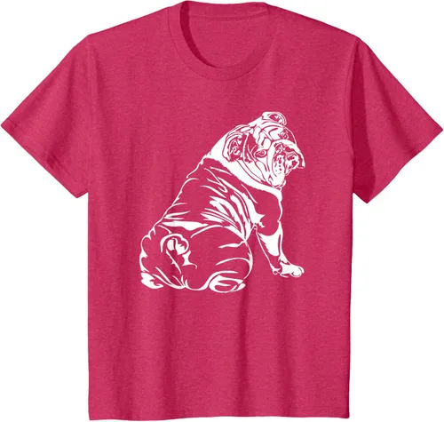 Miniatura 51 de Gracioso Bulldog Inglés playera perro Hund playera regalo, Azul (Heather blue)