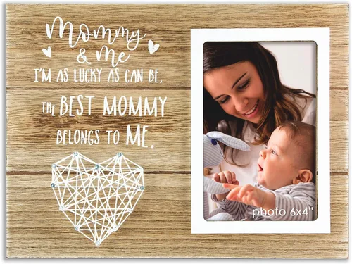 VILIGHT Marco de Fotos Mamá y Yo - Regalos para Nueva Mamá y Mamá por Primera Vez para Mujeres - Foto 4x6