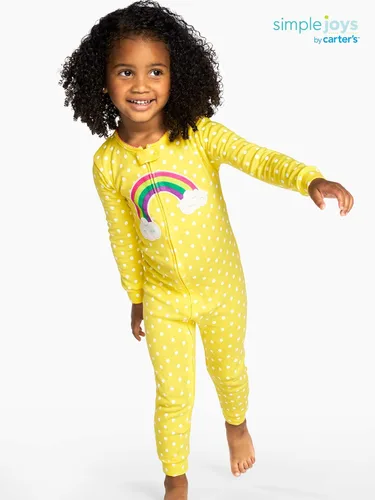 Miniatura 2 de Simple Joys by Carter's Toddlers and Baby Girls' Snug-Fit Footless Cotton Pajamas, Pack of 3