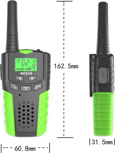 Miniatura 5 de Walkie Talkies para niños, recargable, paquete de 2, 3 millas de largo alcance, 22 canales, radio de 2 vías, mini wakey takey, cumpleaños, juguetes