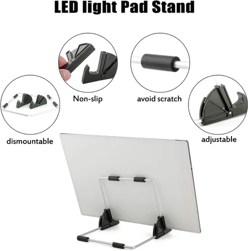 Miniatura 5 de SevenFish Almohadilla de luz LED de pintura de diamante A4, tablero de luz de arte de diamante ultradelgado con brillo ajustable, caja de luz